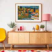 Studie voor Herfstlandschap met boten | Kandinsky Poster