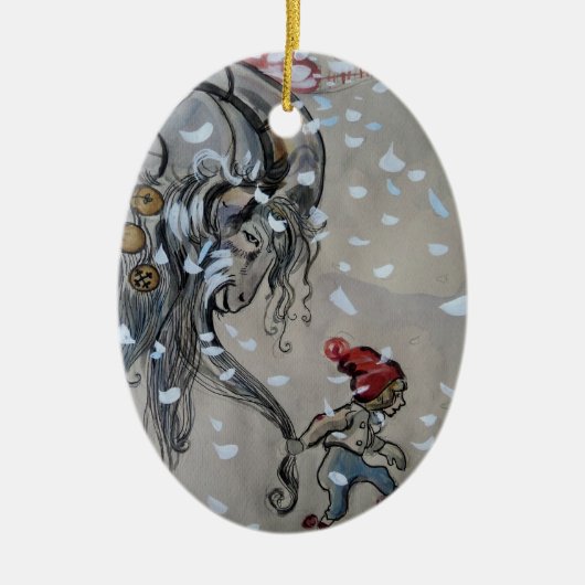 Studie voor Julbacken (Yule Goat) 1911 Keramisch Ornament (Voorkant)