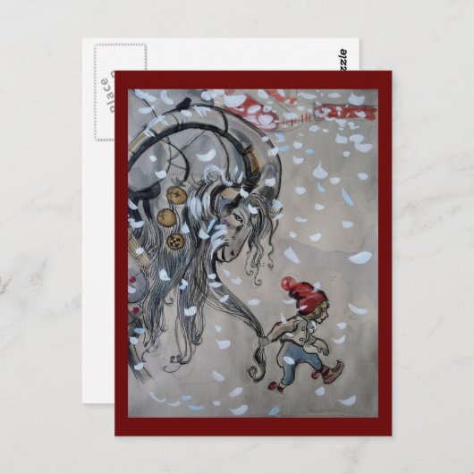 Studie voor Julbocken (jonge geit) 1911 Briefkaart (Voorkant / Achterkant)