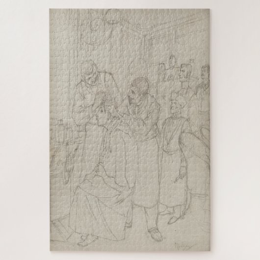 Studie voor Premier Shampooing d’Absalon van Mucha Legpuzzel (Verticaal)