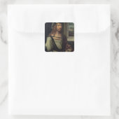 Studie voor Self Portrait met een handschoen, c.14 Vierkante Sticker (Tas)