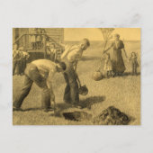 Studie voor Tree Planting Group, 1937, van Grant W Briefkaart (Voorkant)