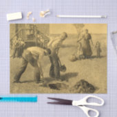 Studie voor Tree Planting Group, 1937, van Grant W Tissuepapier (Craft)