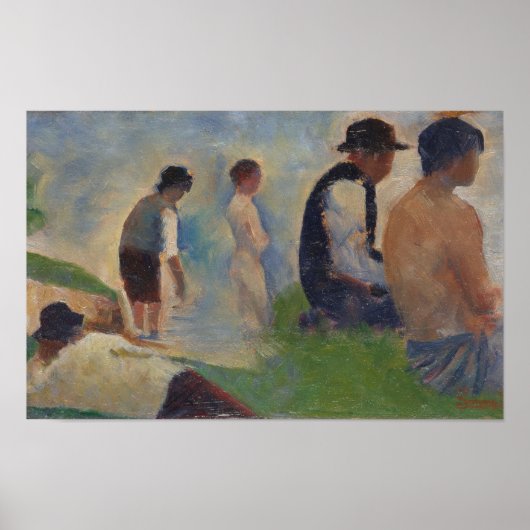 Studie voor zwemmers in Asnières Poster (Voorkant)