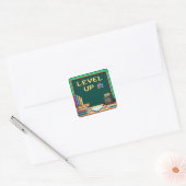 Studieklasse Pixel Art Level Up Vierkante Sticker (Envelop)