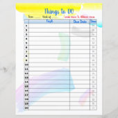 Studieplank voor regenboogWaterverf en te DOEN din (Achterkant)