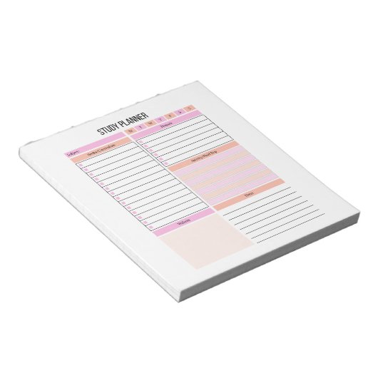 Studieplanner-Notitieblok Notitieblok (Schuin)