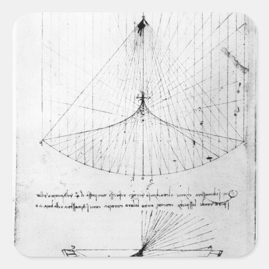 Studies naar concave spiegels met constante parabo vierkante sticker (Voorkant)