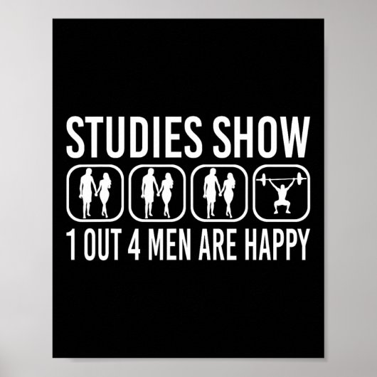 Studies Show Power Lifting Fitness Gym Bodybuildin Poster (Voorkant)