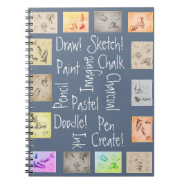 Studies tekenen, verven, ketsen en antieke notitieboek