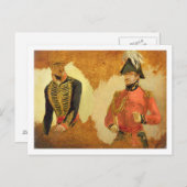 Studies van de Royal Horse Artillery Uniform, en v Briefkaart (Voorkant / Achterkant)