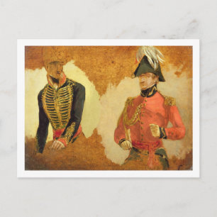 Studies van de Royal Horse Artillery Uniform, en v Briefkaart