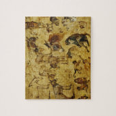 Studies van dieren: ezels, apen, katten en honden legpuzzel (Verticaal)