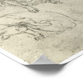 Studies van een hond en een kat, Leonardo Da Vinci Poster (Hoek)