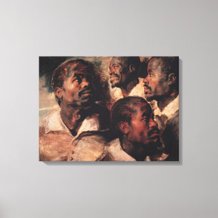 Studies van het hoofd van een neger canvas afdruk