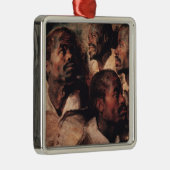 Studies van het hoofd van een neger metalen ornament (Rechts)