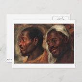 Studies van Jacob Jordaens over twee Afrikaanse ma Briefkaart (Voorkant / Achterkant)