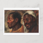 Studies van Jacob Jordaens over twee Afrikaanse ma Briefkaart (Voorkant)