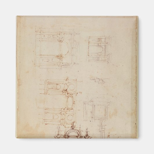 Studies voor de architectonische samenstelling magneet (Voorkant)