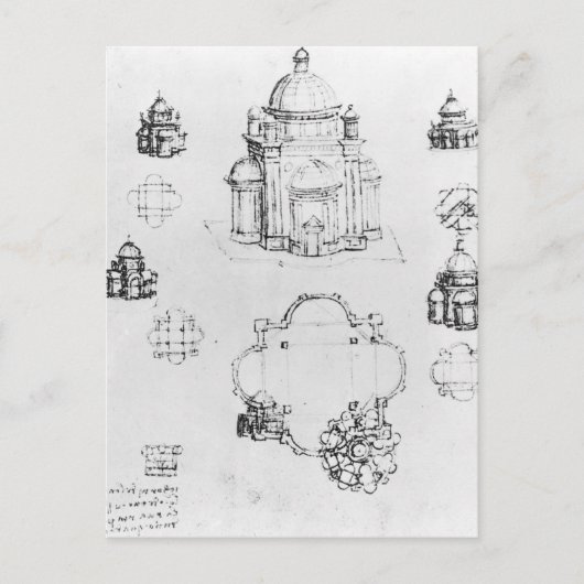 Studies voor een gecentraliseerd plan briefkaart (Voorkant)
