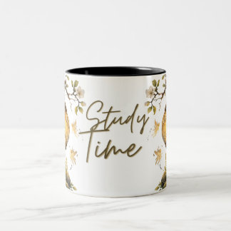 Studietijd esthetische typografie tweekleurige koffiemok