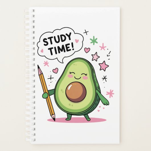 Studietijd Schattigee Avocado Kawaii Student Funny Planner (Voorkant)