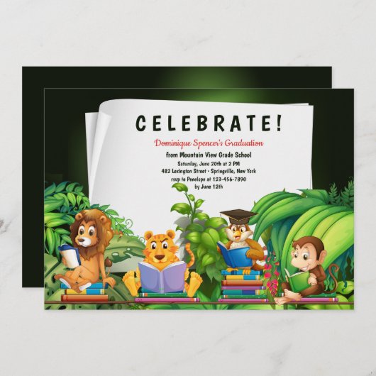 Studieus Oerwoud Dieren Afstuderen Kaart (Voorkant / Achterkant)