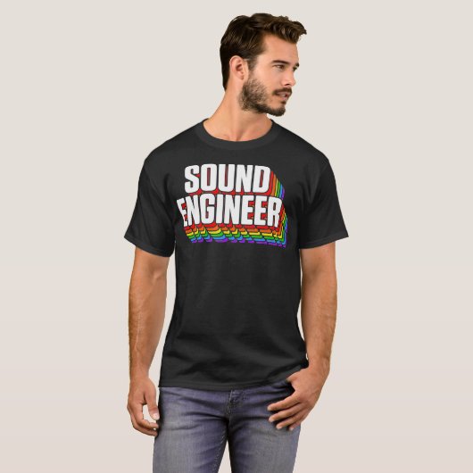 Studio Audio Engineer Leuk Sing Sound Guy Tech T-shirt (Voorkant volledig)