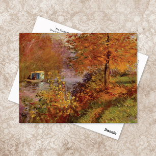Studio Boat Autumn Claude Monet Briefkaart