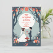 Studio Ghibli stijl gepersonaliseerde bruiloft uit Kaart (Staand voorkant)