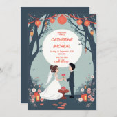 Studio Ghibli stijl gepersonaliseerde bruiloft uit Kaart (Voorkant / Achterkant)