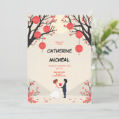 Studio Ghibli stijl gepersonaliseerde bruiloft uit Kaart (Staand voorkant)