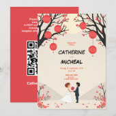 Studio Ghibli stijl gepersonaliseerde bruiloft uit Kaart (Voorkant / Achterkant)