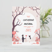 Studio Ghibli stijl gepersonaliseerde bruiloft uit Kaart (Staand voorkant)