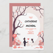 Studio Ghibli stijl gepersonaliseerde bruiloft uit Kaart (Voorkant / Achterkant)