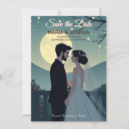 Studio Ghibli stijl Save the Date uitnodiging (Voorkant)