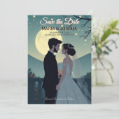 Studio Ghibli stijl Save the Date uitnodiging (Staand voorkant)
