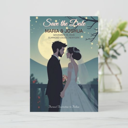 Studio Ghibli Style De uitnodigingsdatum opslaan Save The Date (Staand voorkant)