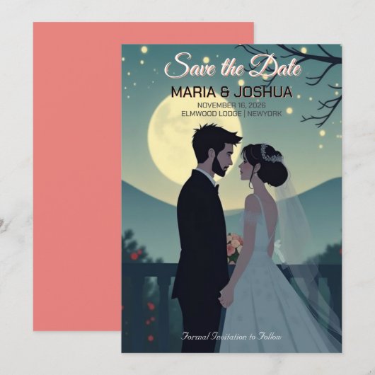 Studio Ghibli Style De uitnodigingsdatum opslaan Save The Date (Voorkant / Achterkant)