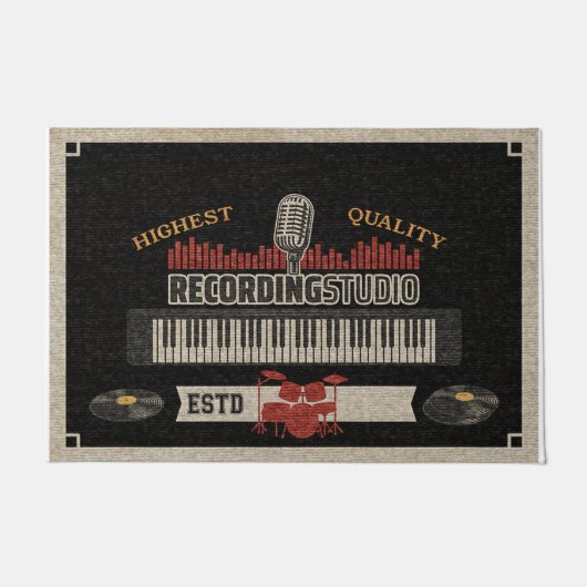 Studio Instrument Rug, Music Lovers Cadeau Deurmat (Voorkant)