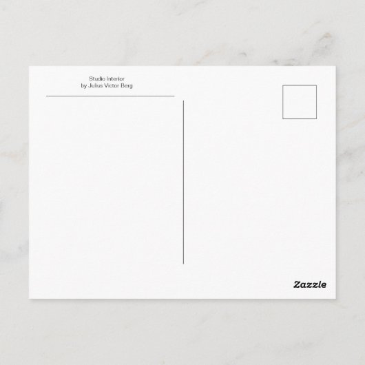 Studio Interior van Julius Victor Berg Briefkaart (Achterkant)