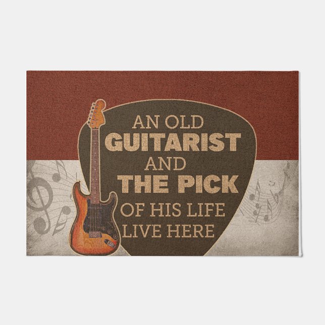 Studio  mat, Gepersonaliseerd gitaardoormat Deurmat (Voorkant)