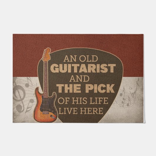 Studio mat, Gepersonaliseerd gitaardoormat Deurmat (Voorkant)