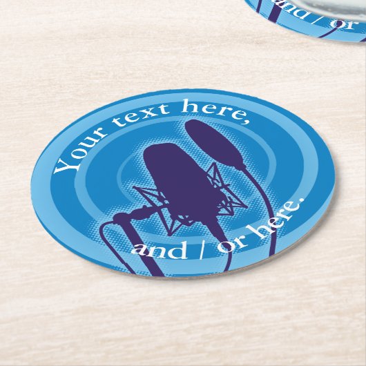 Studio-microfoon Ronde Kartonnen Onderzetter (Gebogen)