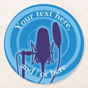 Studio-microfoon Ronde Kartonnen Onderzetter