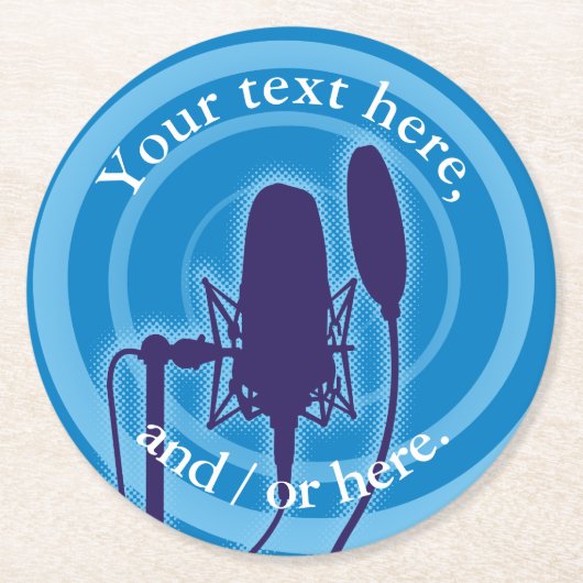 Studio-microfoon Ronde Kartonnen Onderzetter (Voorkant)