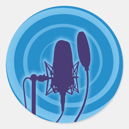 Studio-microfoon Ronde Sticker (Voorkant)