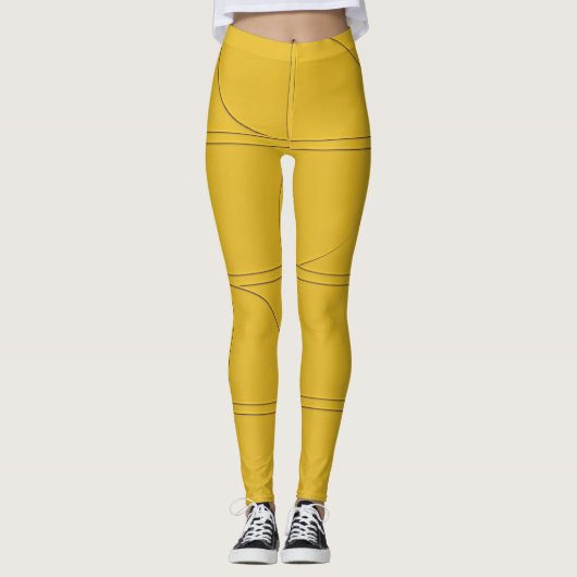 Studio naar straat Minimaal patroon | Geel Modern  Leggings (Voorkant)