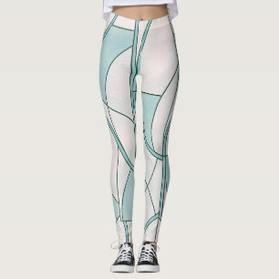 Studio naar straat Minimalistisch cyaan patroon Leggings