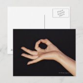 Studio-opname van een handgebaar briefkaart (Voorkant / Achterkant)